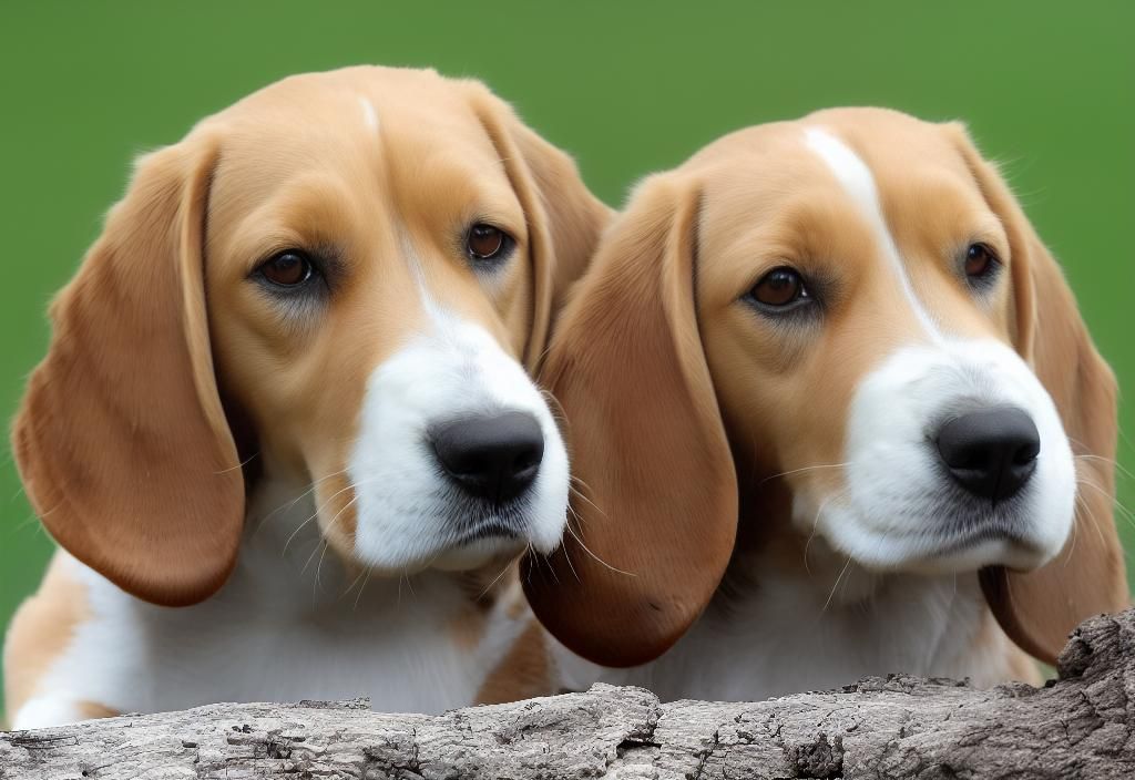 a beagle puppy with a curious and playful expression, reflecting their lively personalities