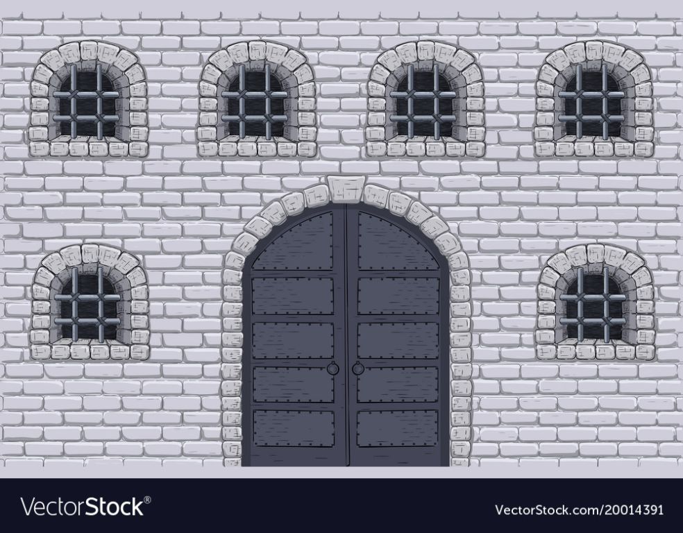 a castle with cutout windows and doors
